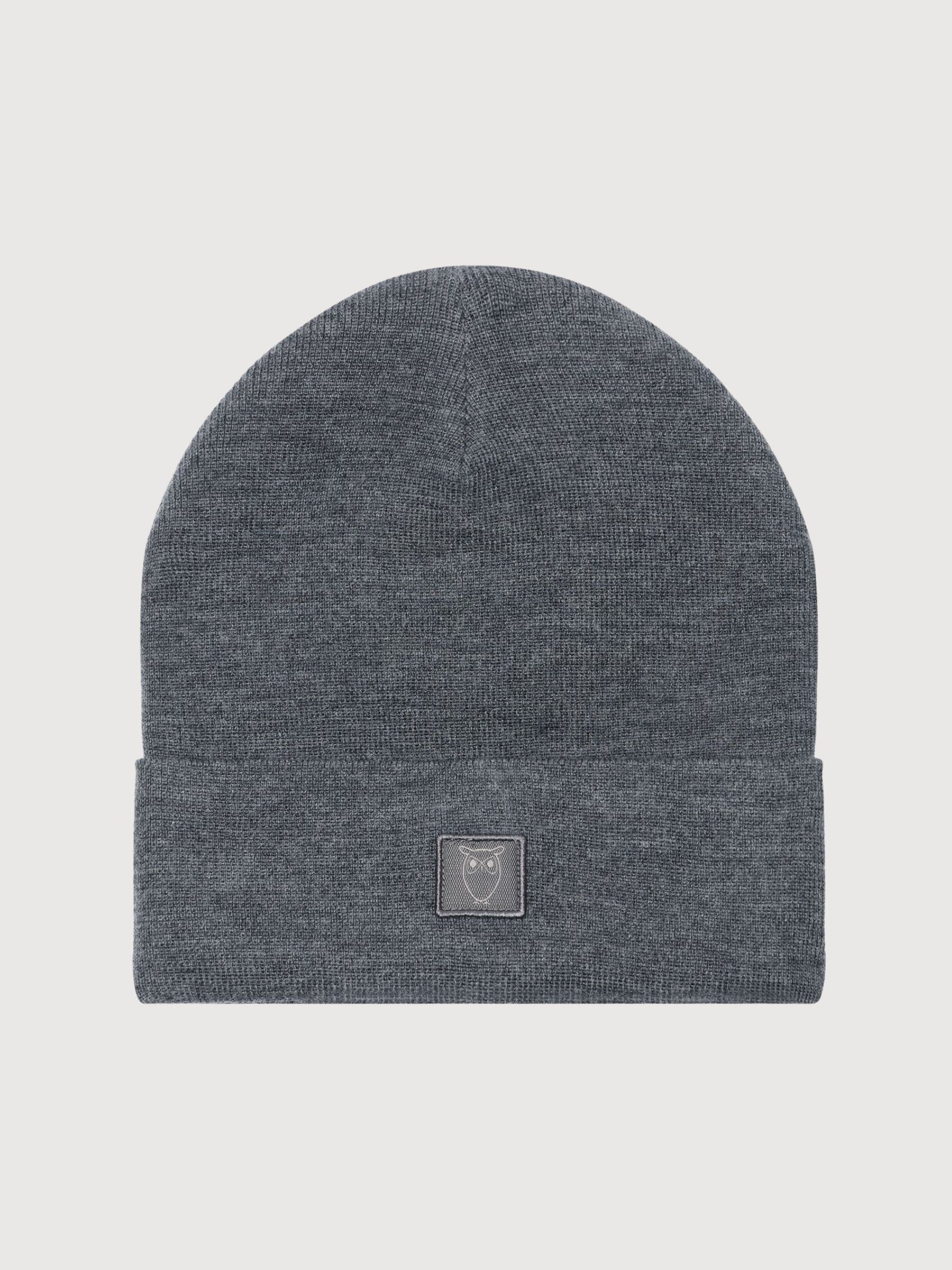 Doppellagige Merinowollmütze, Dunkelgrau | KNOWLEDGE COTTON APPAREL