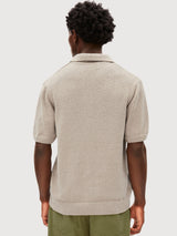 Bouclé-Strick-Poloshirt Sandstein | Armedangels