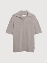 Bouclé-Strick-Poloshirt Sandstein | Armedangels