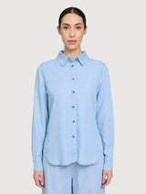 Shirt Tencel Woman Light Blue Wash | Mazine