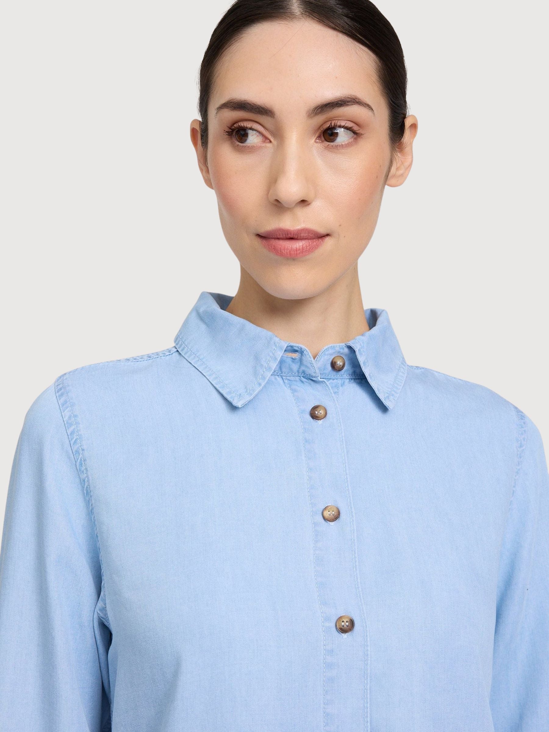 Shirt Tencel Woman Light Blue Wash | Mazine