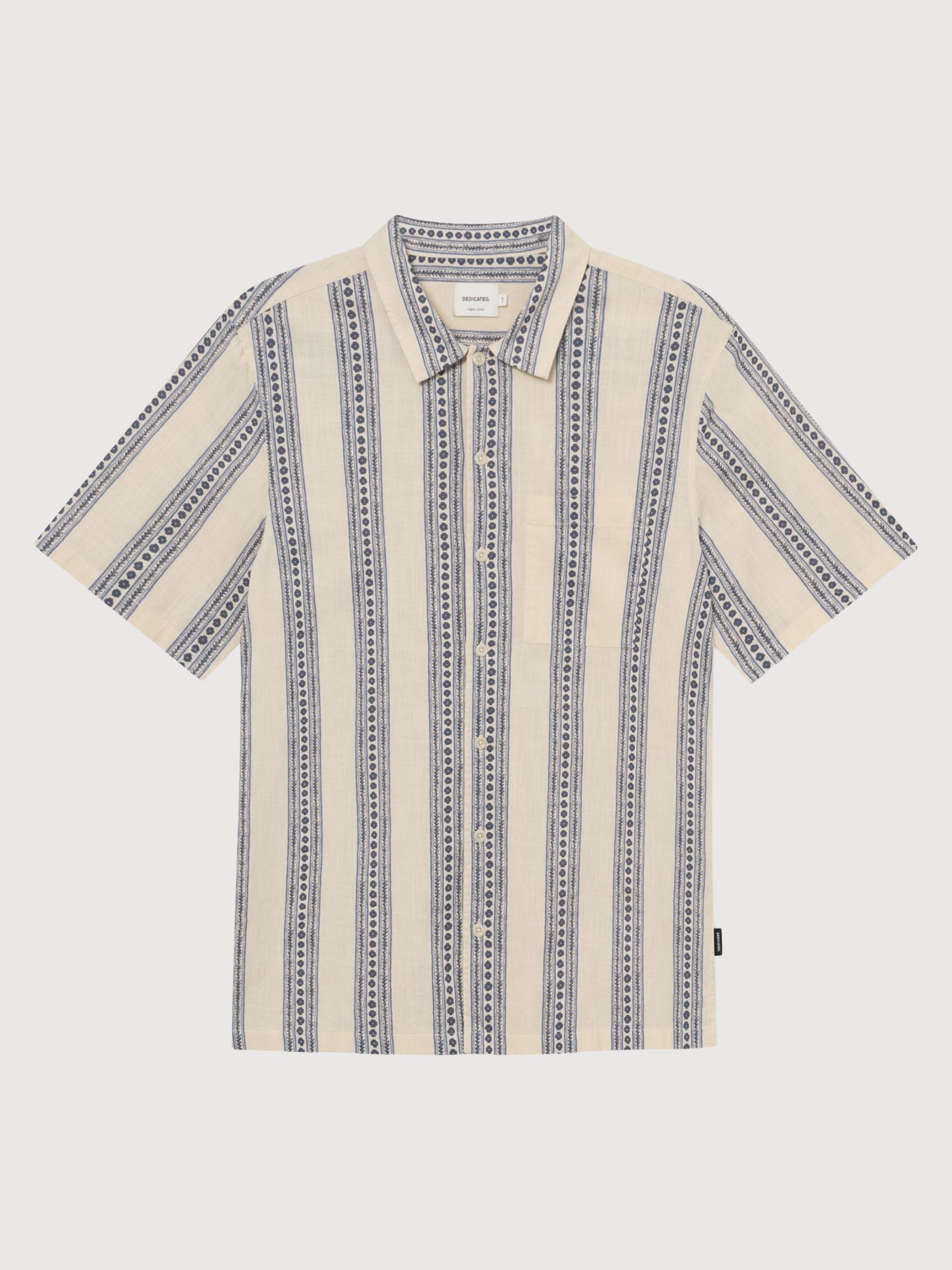Camicia Brantevik Floral Stripe Blue Uomo | DEDICATED