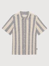 Camicia Brantevik Floral Stripe Blue Uomo | DEDICATED