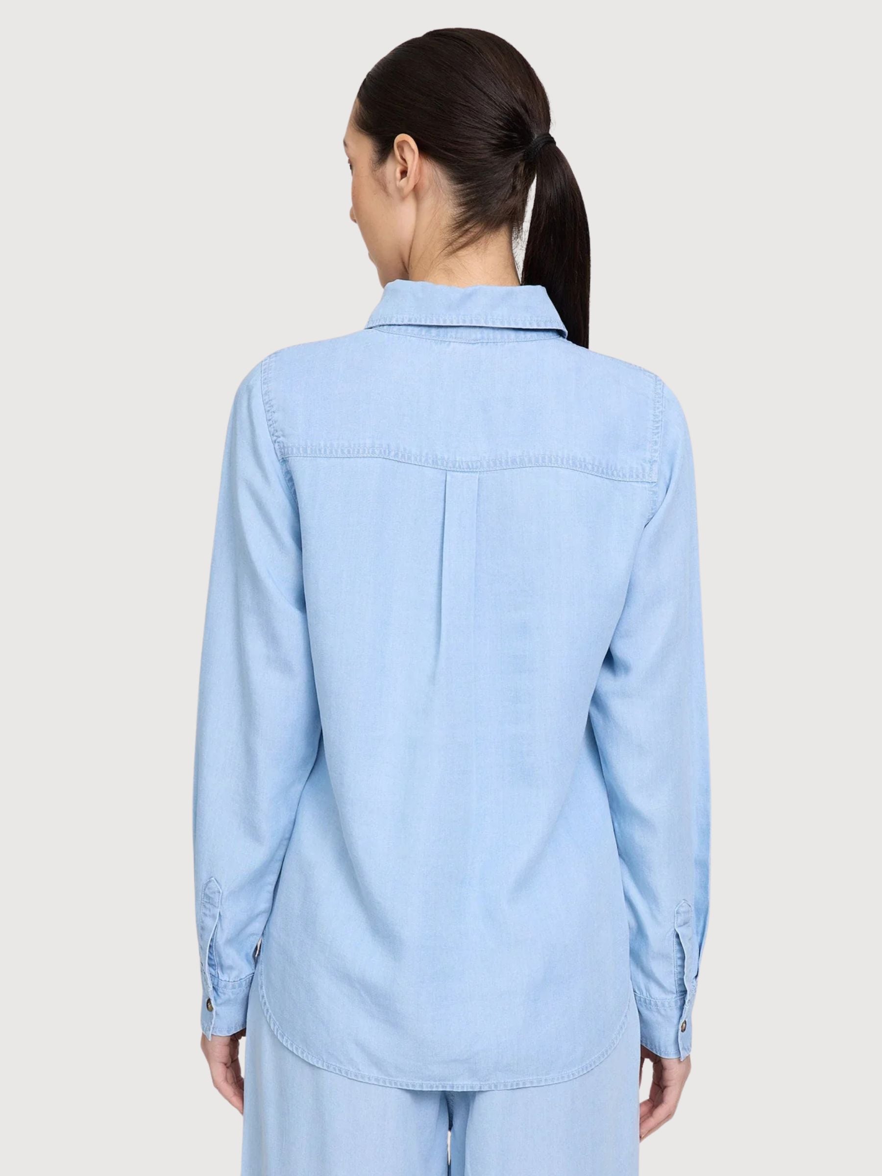Shirt Tencel Woman Light Blue Wash | Mazine