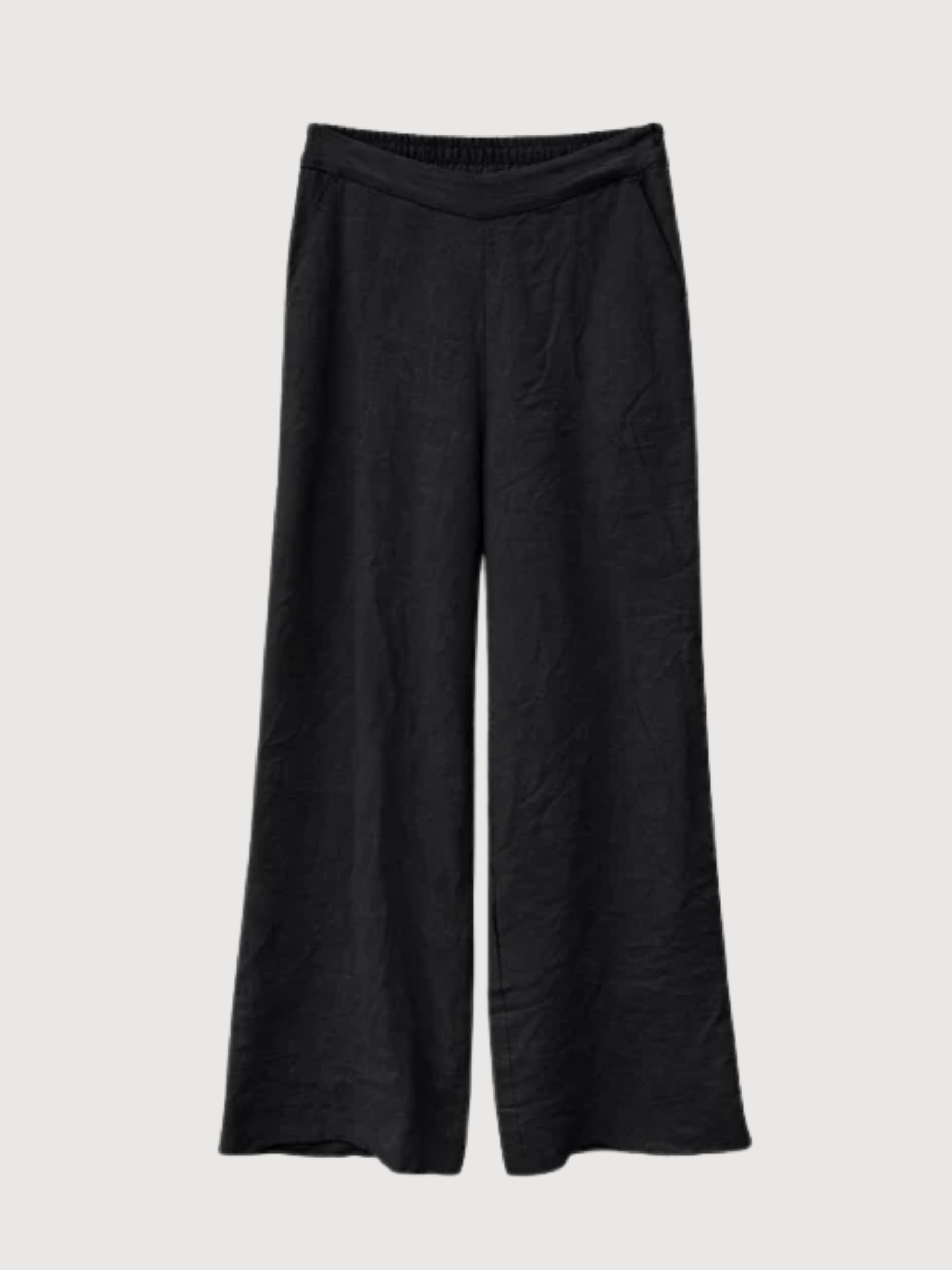 Trouser Wid eLeg Linen Woman Black | Mazine