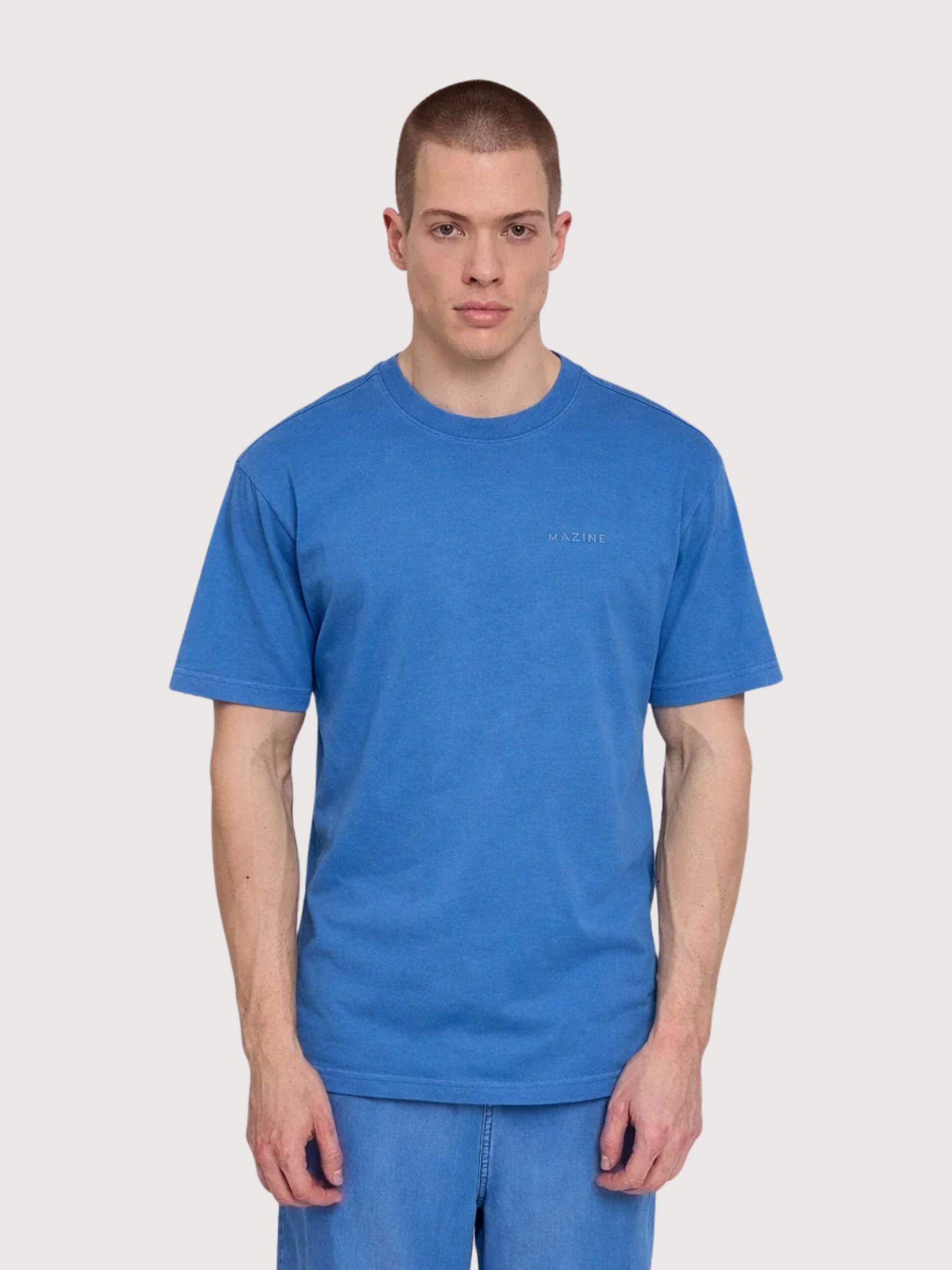 T-Shirt Uomo Stampa Posteriore Grande Blu/Bici | Mazine