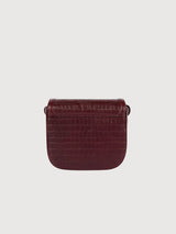 Nina - Pelle stampa coccodrillo color ciliegia scuro | O my bag