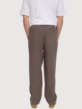 Hose Regular Leinen Herren Grau Braun | Mazine