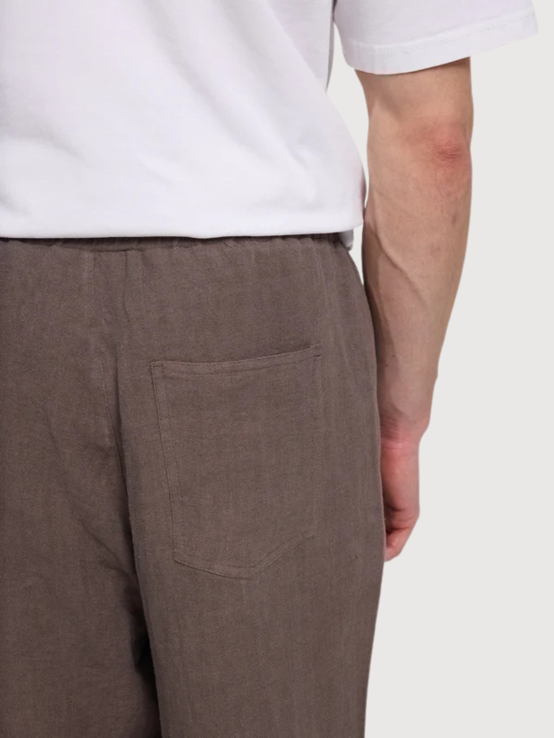 Hose Regular Leinen Herren Grau Braun | Mazine