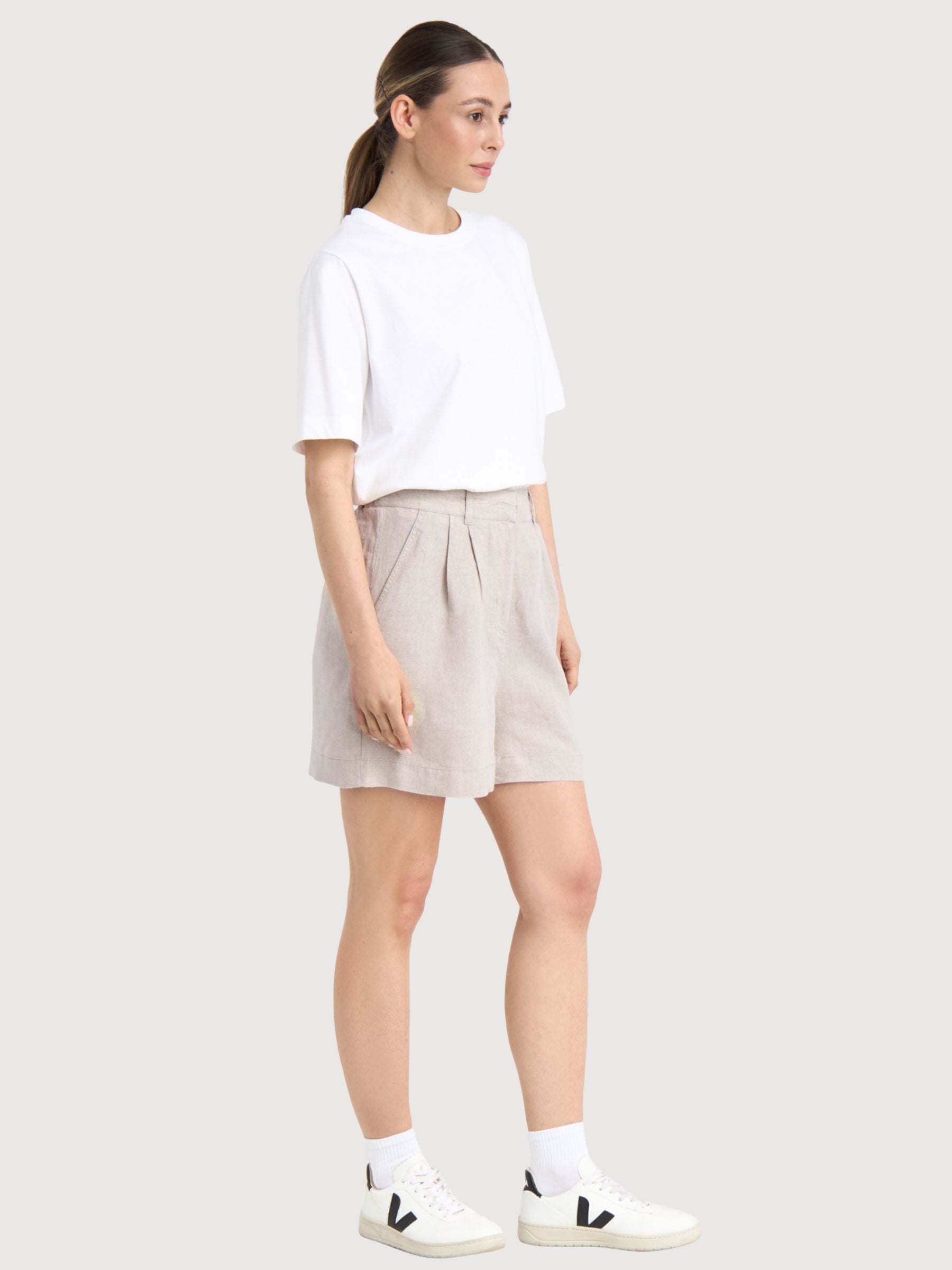Shorts Djupvik Leinen Ecru Damen | DEDICATED