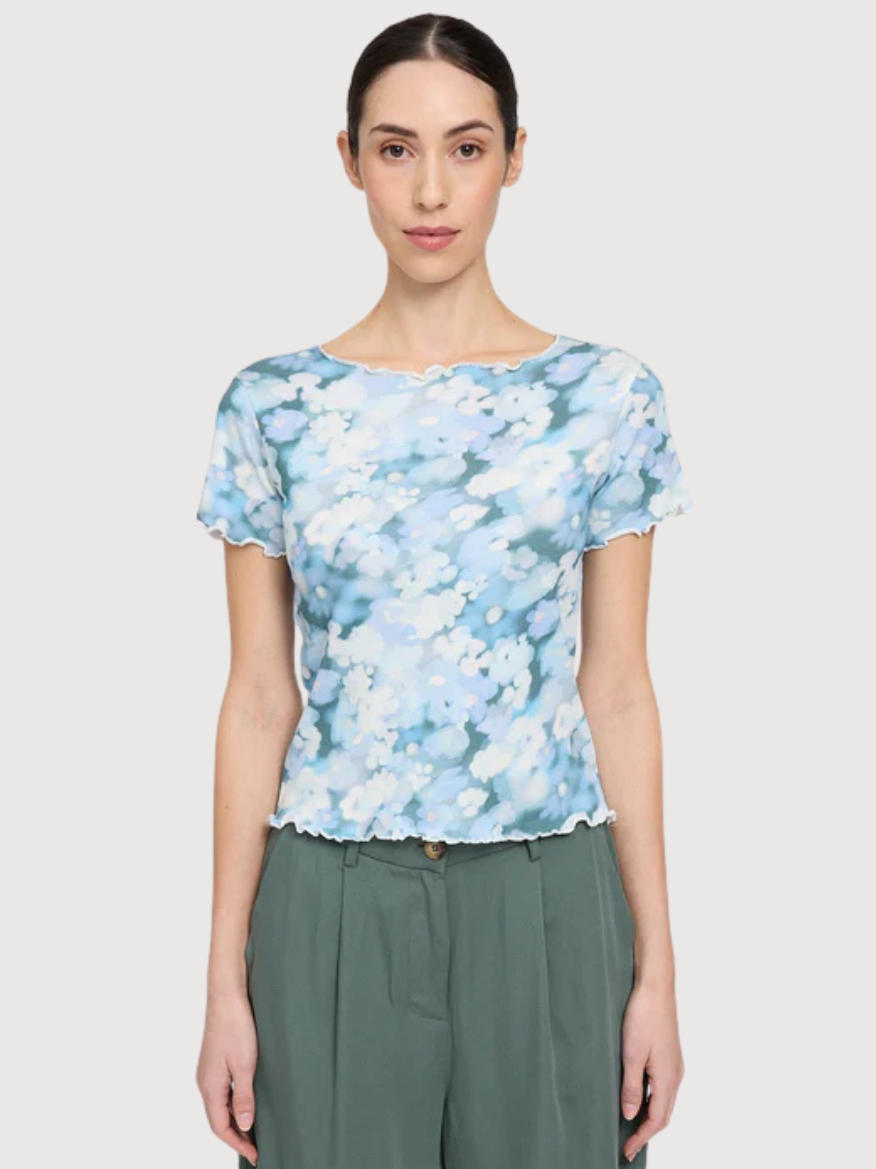 T-shirt con orlo babylock stampa donna | Mazine