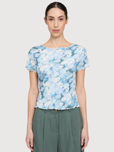 T-shirt con orlo babylock stampa donna | Mazine