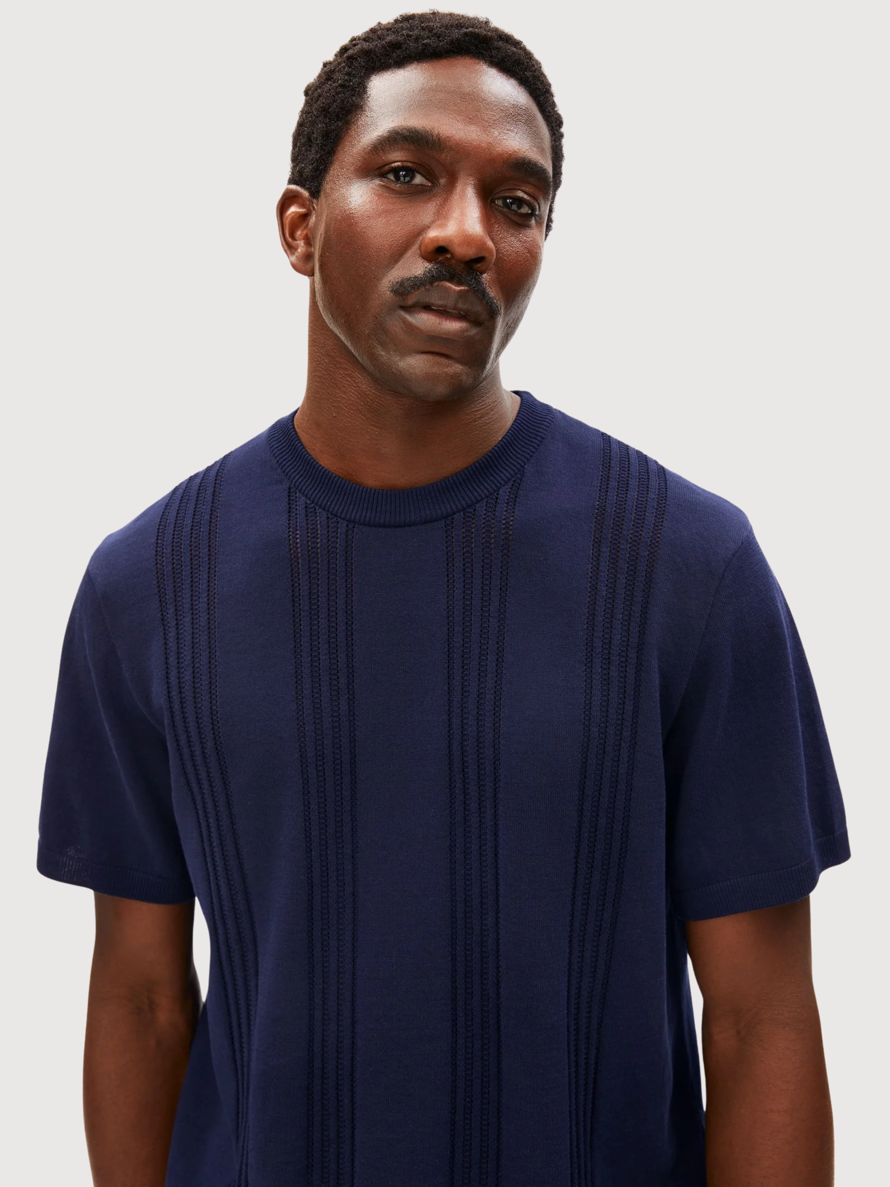T-Shirt Cotton Knit Tinted Navy Man | Armedangels