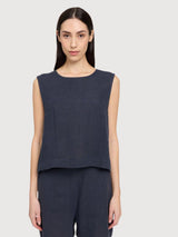 Top Linen Woman Ink Blue | Mazine