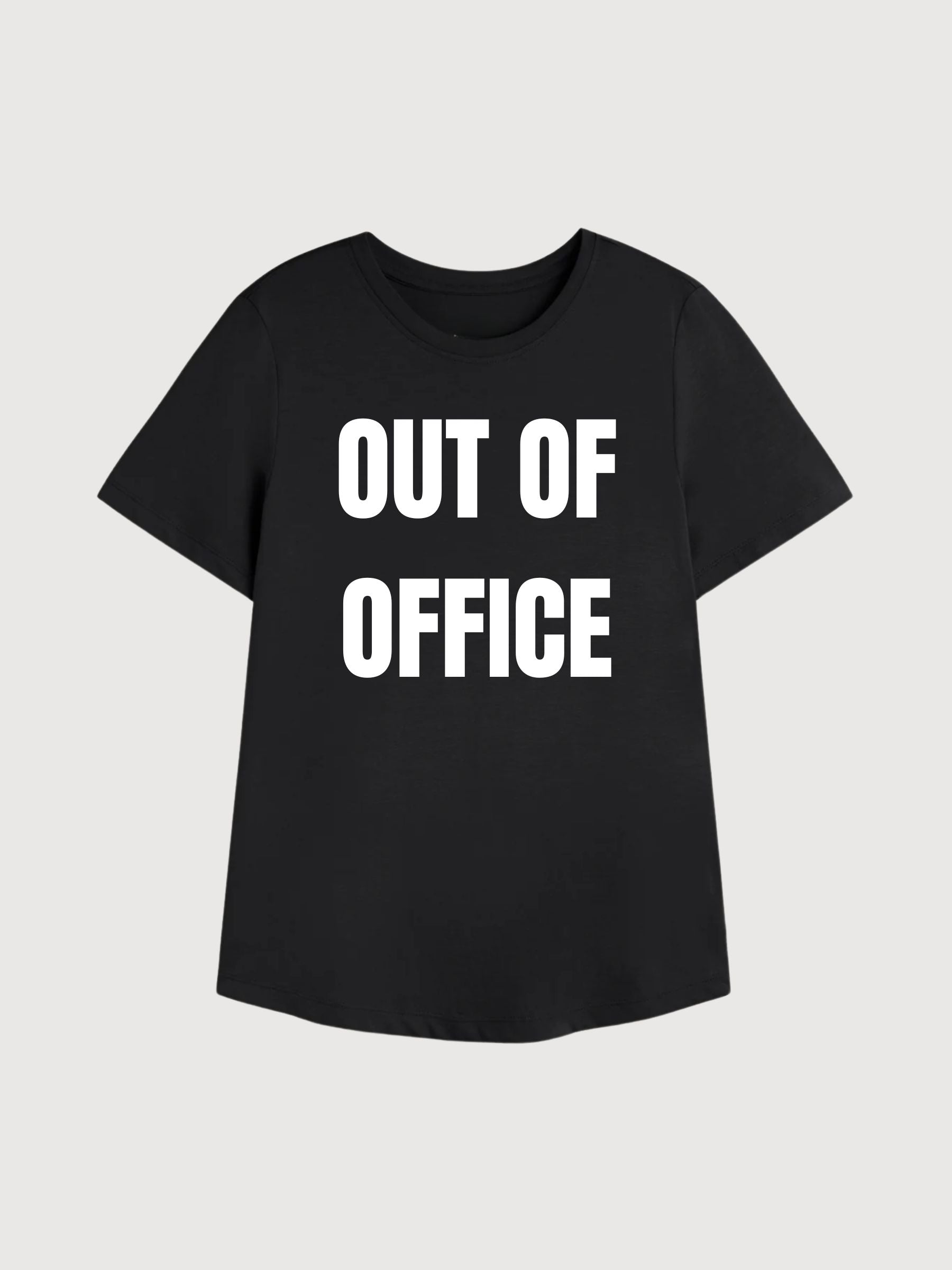 Black T-shirt Sara Out Of Office | Re-bello