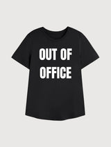 Black T-shirt Sara Out Of Office | Re-bello