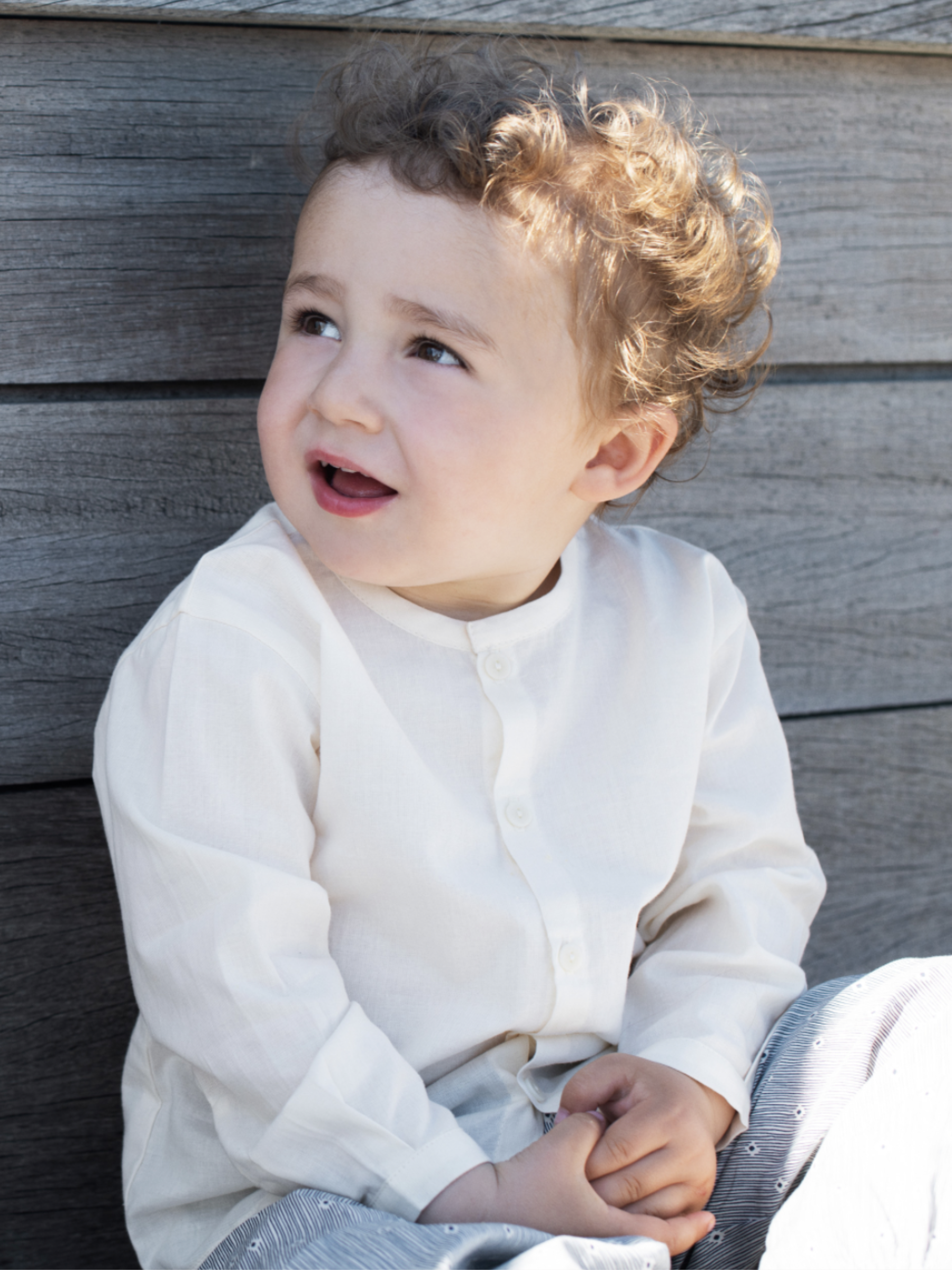 Baby Taffeta Shirt in Creme   Organic Cotton Taffeta | SERENDIPITY