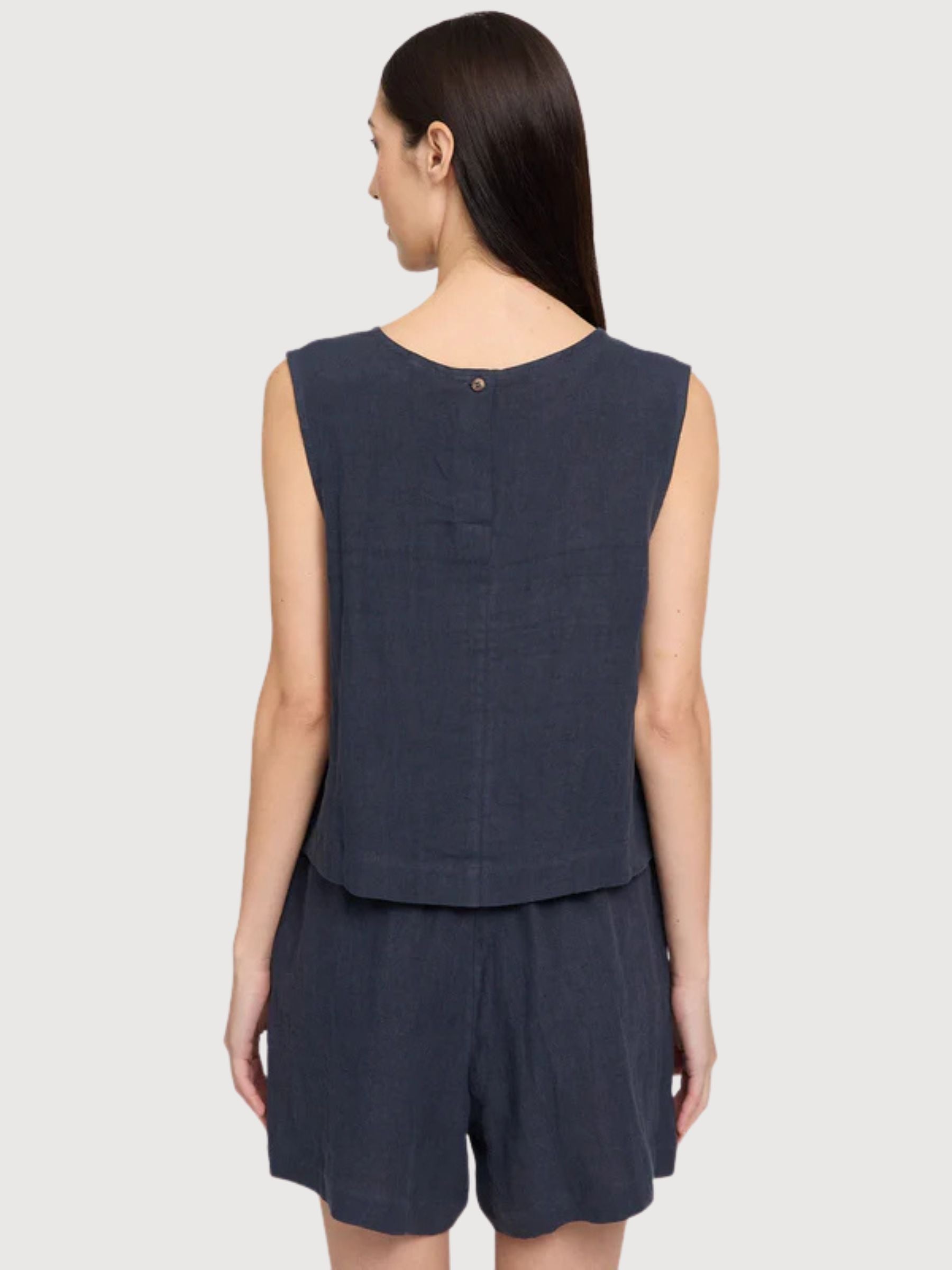 Top Linen Woman Ink Blue | Mazine