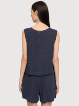Top Linen Woman Ink Blue | Mazine