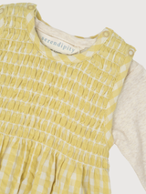 Baby-Strampler aus Bio-Baumwolle mit Zitronenkaromuster, leicht gewebt | SERENDIPITY