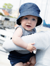 Baby Shorts in Dark Denim   Organic Cotton Denim | SERENDIPITY