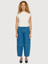 T-Shirt Tie Detail Woman Cotton Offwhite | Mazine