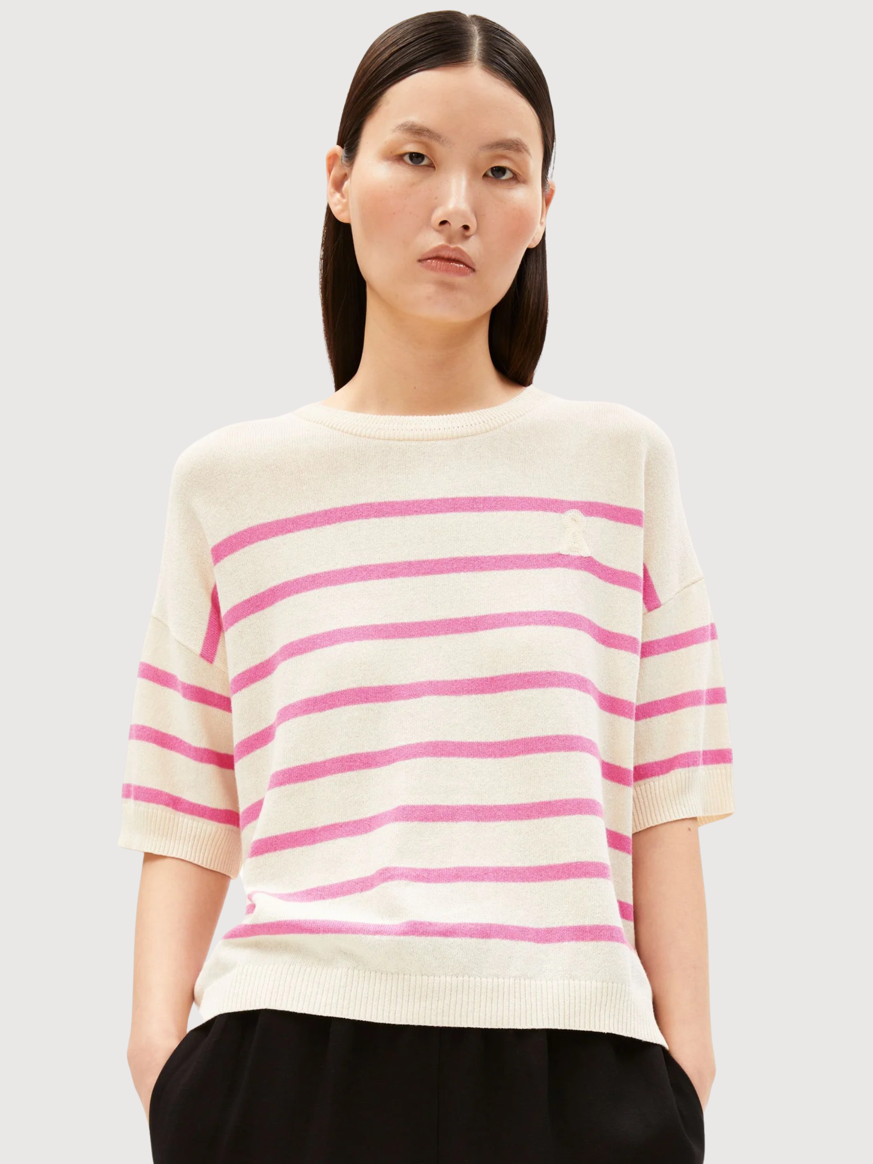 STRIPE LINEN BLEND SWEATER | Armedangels