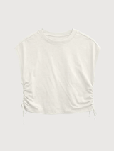 T-Shirt Tie Detail Woman Cotton Offwhite | Mazine