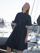 Women's Shirt Dress in Dark Denim   Organic Cotton Denim | SERENDIPITY