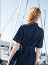 Women's Shirt Dress in Dark Denim   Organic Cotton Denim | SERENDIPITY