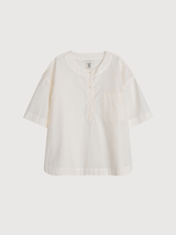 Women's Short Sleeve Shirt in Creme   Organic Cotton Taffeta | SERENDIPITY