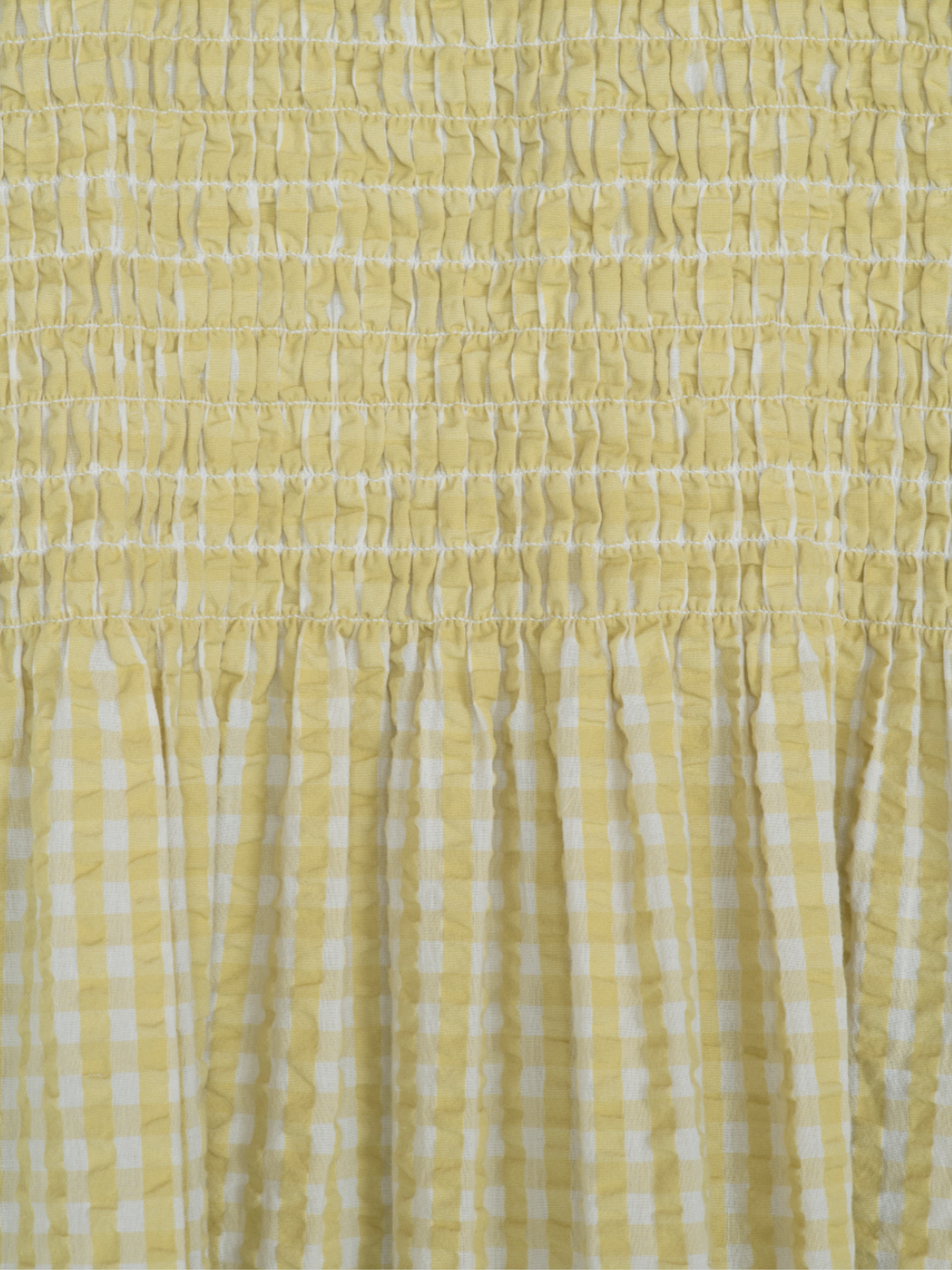 Abito a tunica da donna a quadri giallo limone in cotone biologico | SERENDIPITY