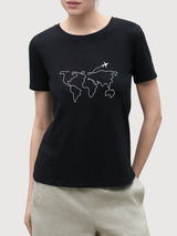 Sara T-shirt Travel Black | Re-Bello