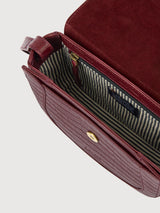 Nina - Pelle stampa coccodrillo color ciliegia scuro | O my bag