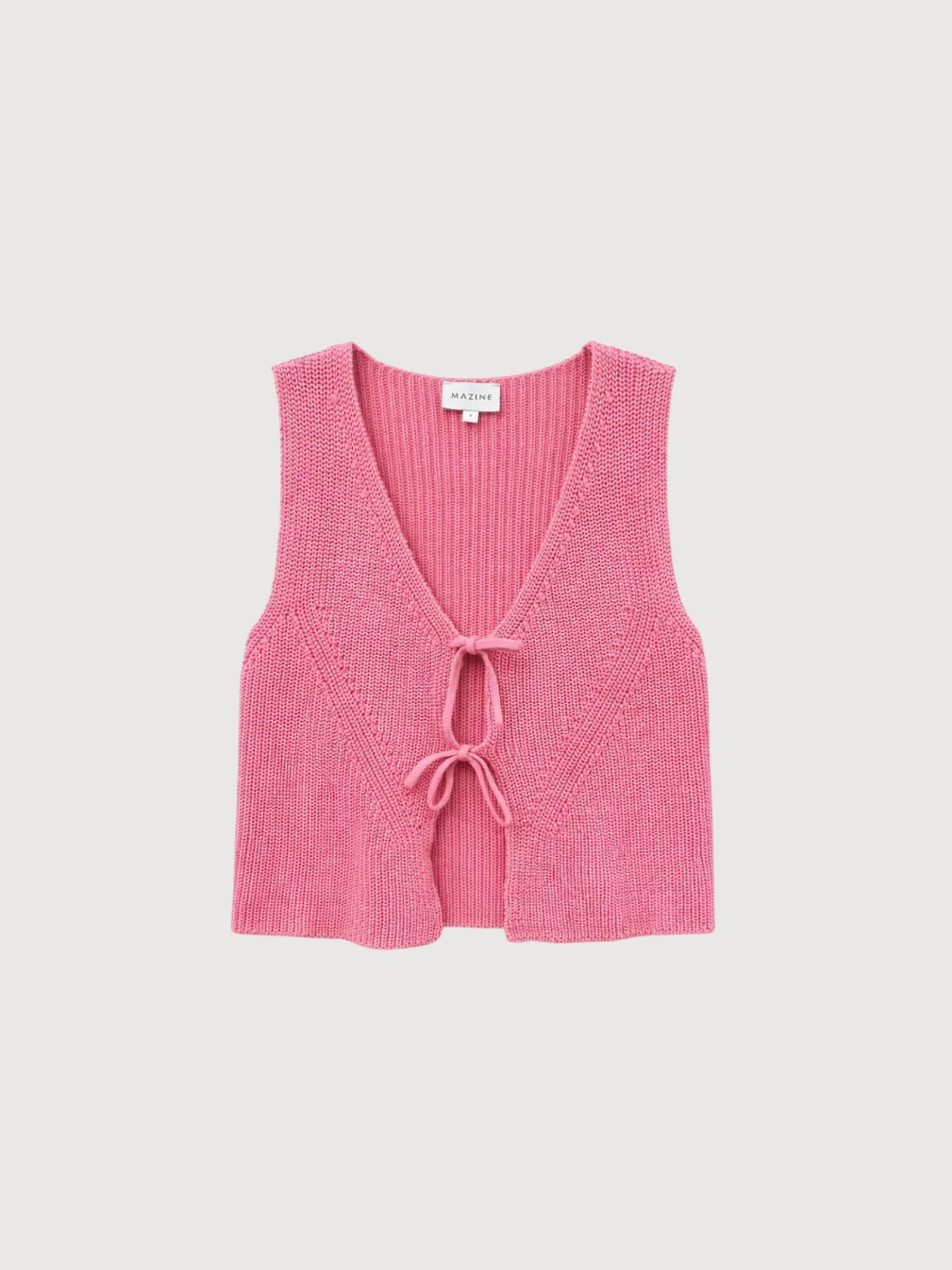 Strickweste Damen Baumwolle Rosa | Mazine
