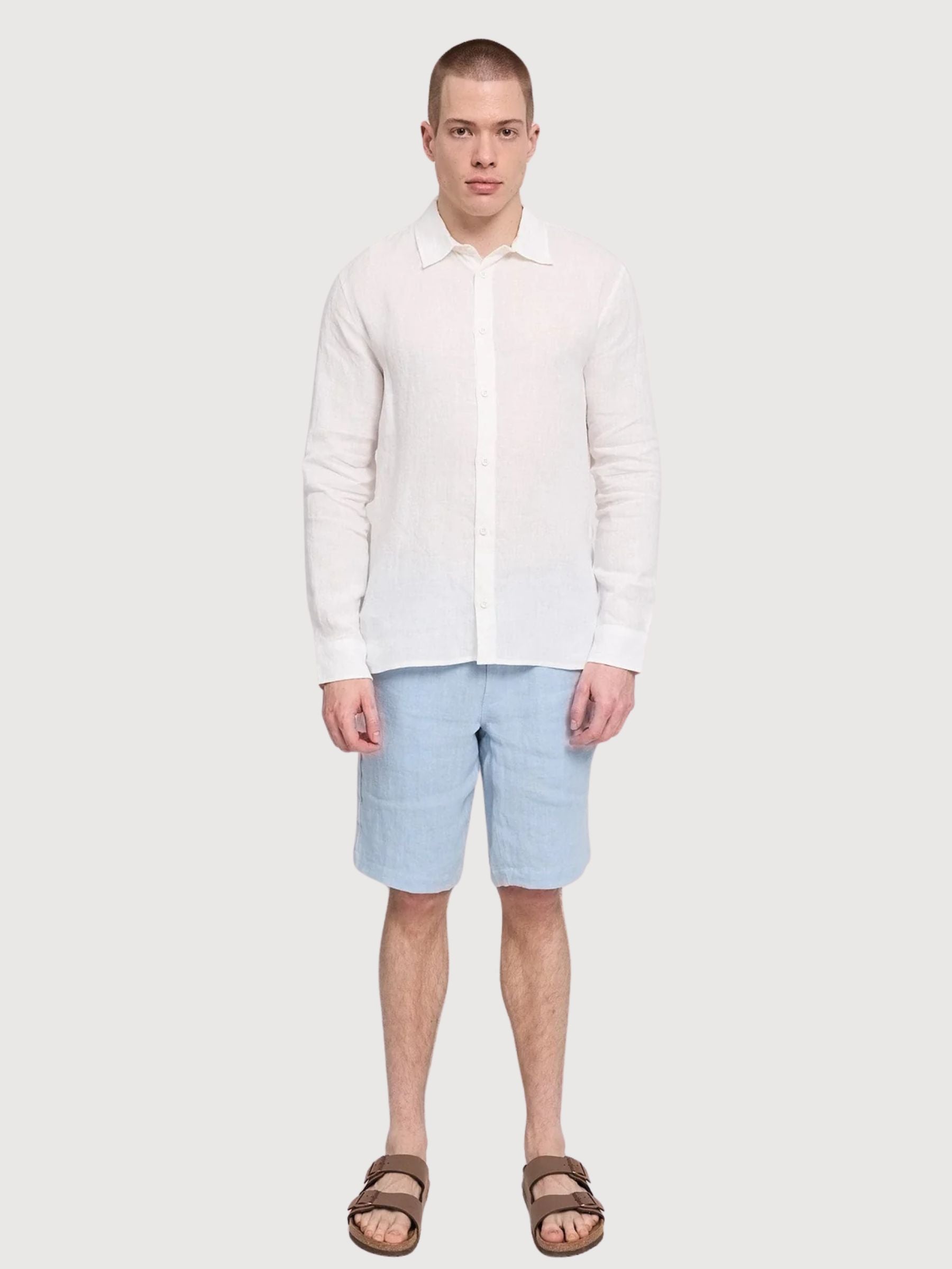 Classic Linen Shirt Man Bright White | MAZINE