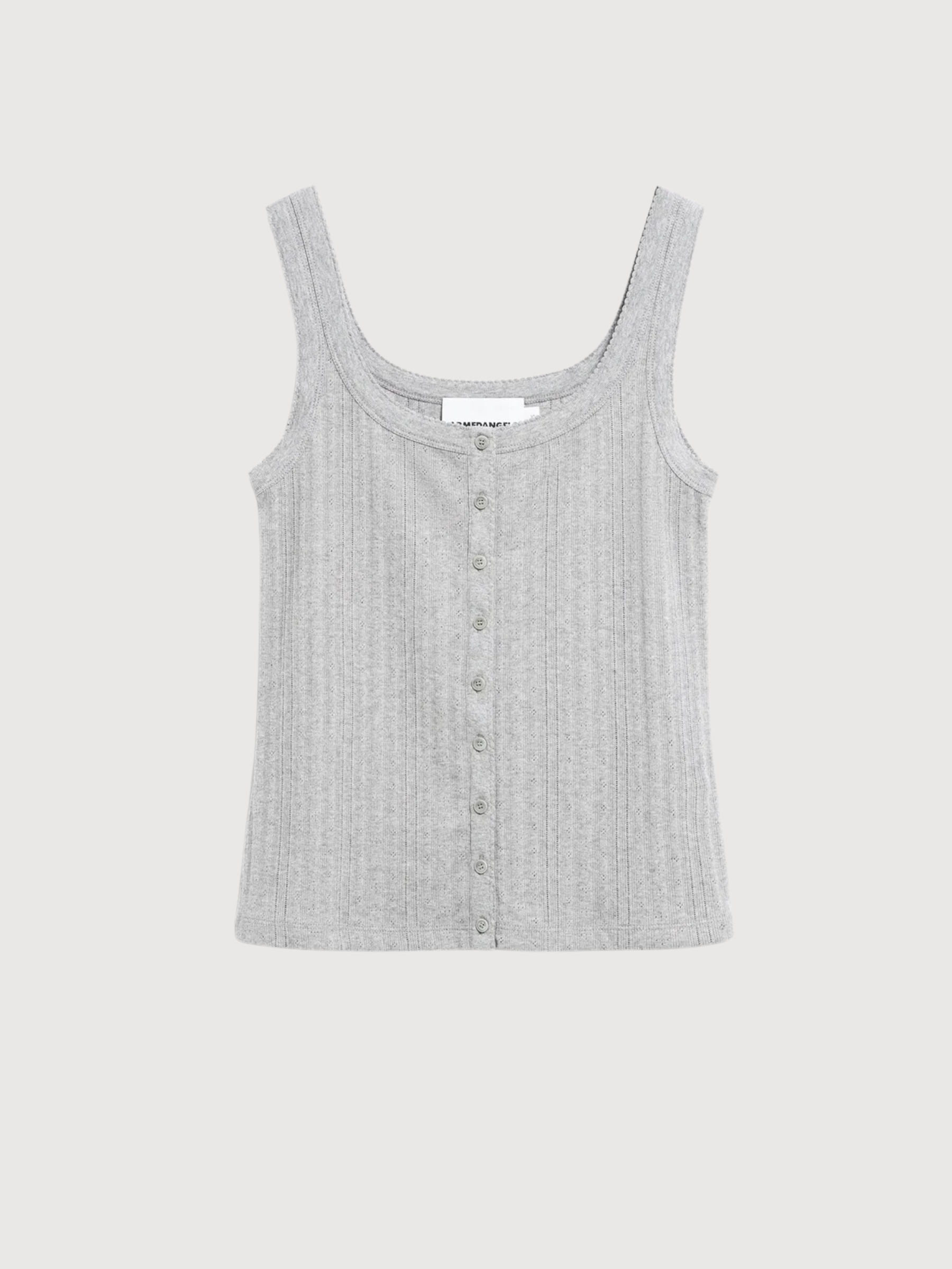Top Pointelle Silver Melange Cotton | Armedangels