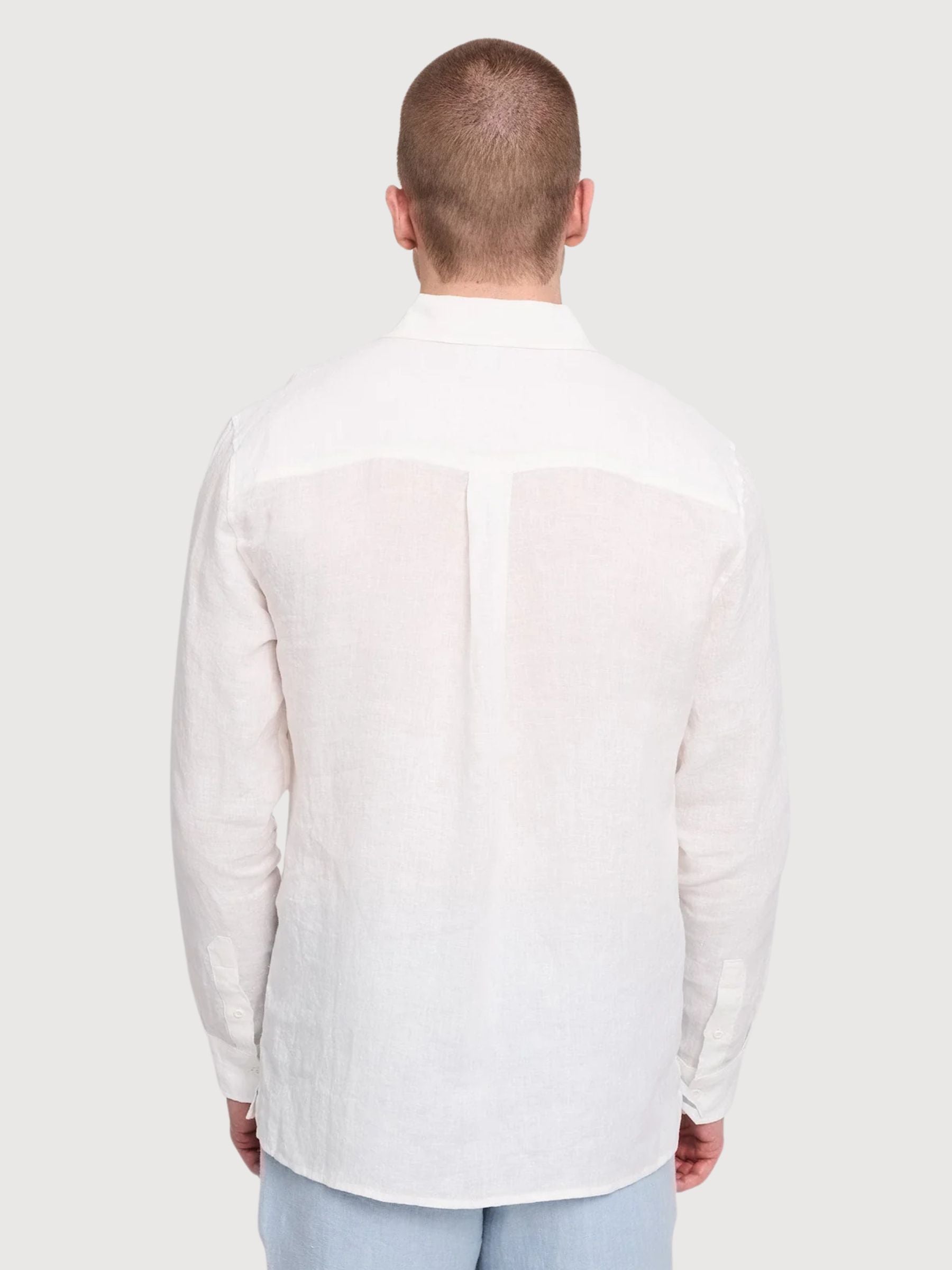 Classic Linen Shirt Man Bright White | MAZINE