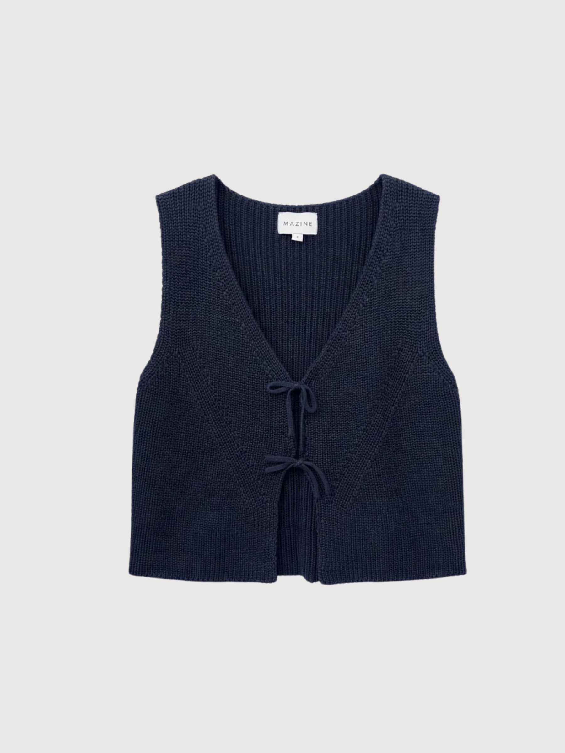 Strickweste Damen Baumwolle Indigo | Mazine