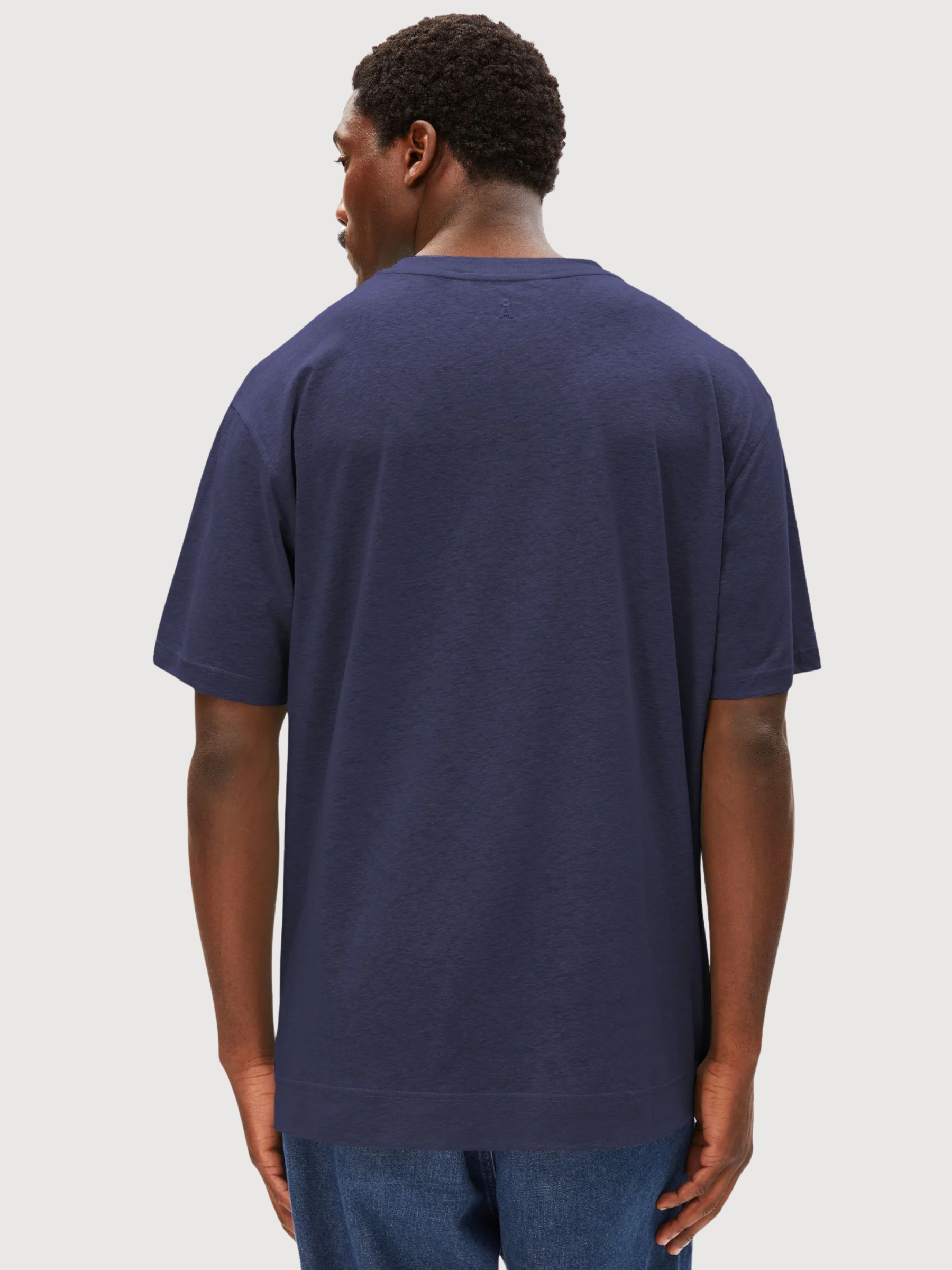T-Shirt Maarkos Linen Blend Tinted Navy | Armedangels