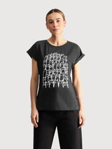 T-shirt Visby Cat Crowd Black | Dedicated