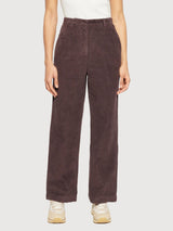 Cord-Hose Braun Wide-Leg Damen | Knowledge Cotton Apparel