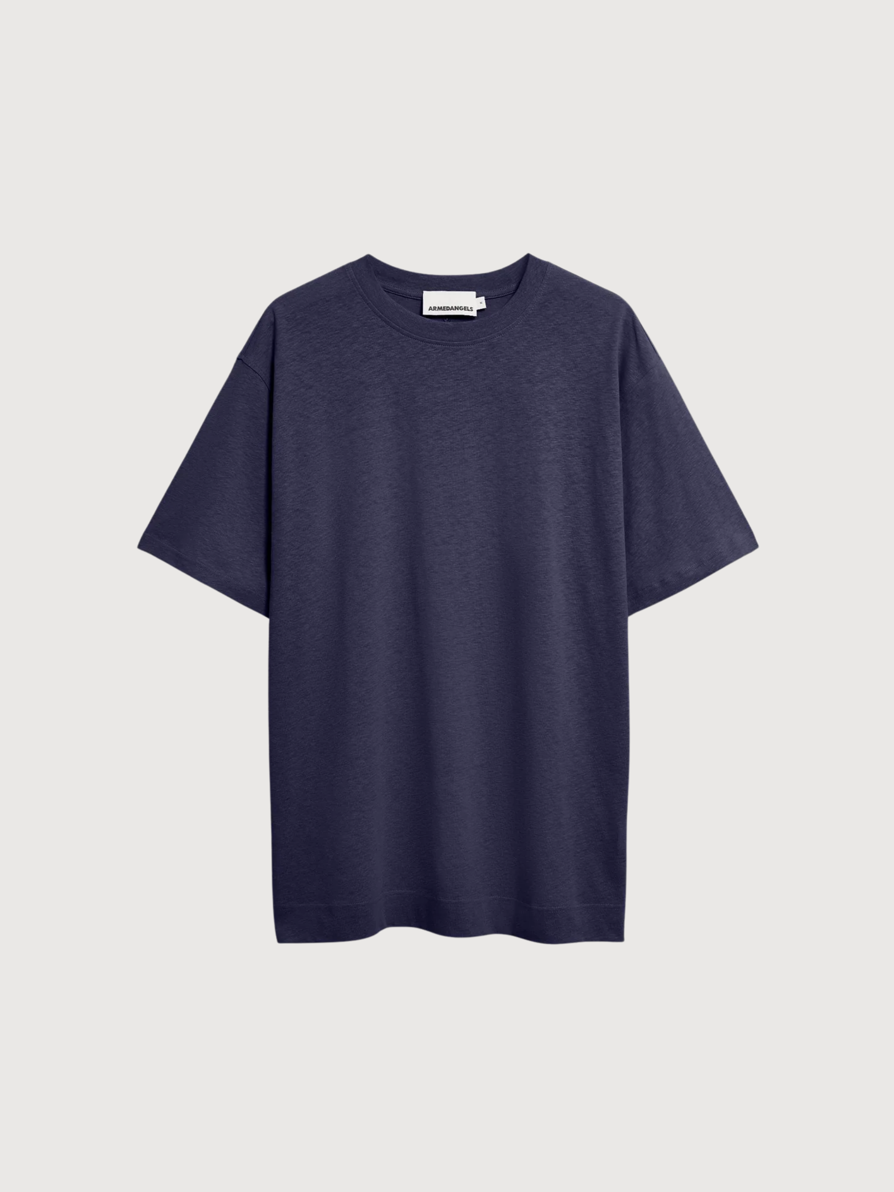 T-Shirt Maarkos Linen Blend Tinted Navy | Armedangels