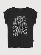 T-shirt Visby Cat Crowd Black | Dedicated