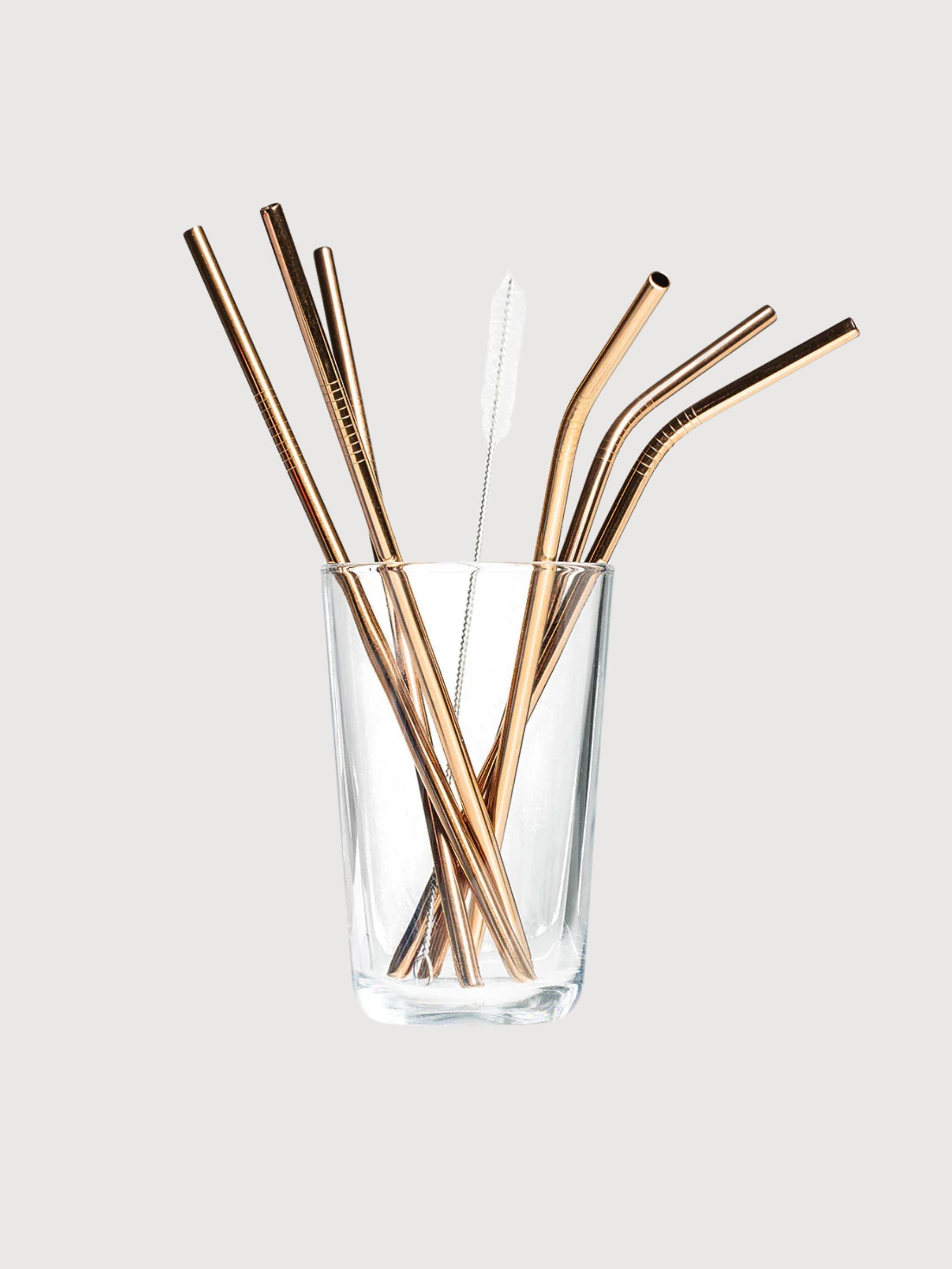Strohhalm 6er Set Metall roségold | Ruhe