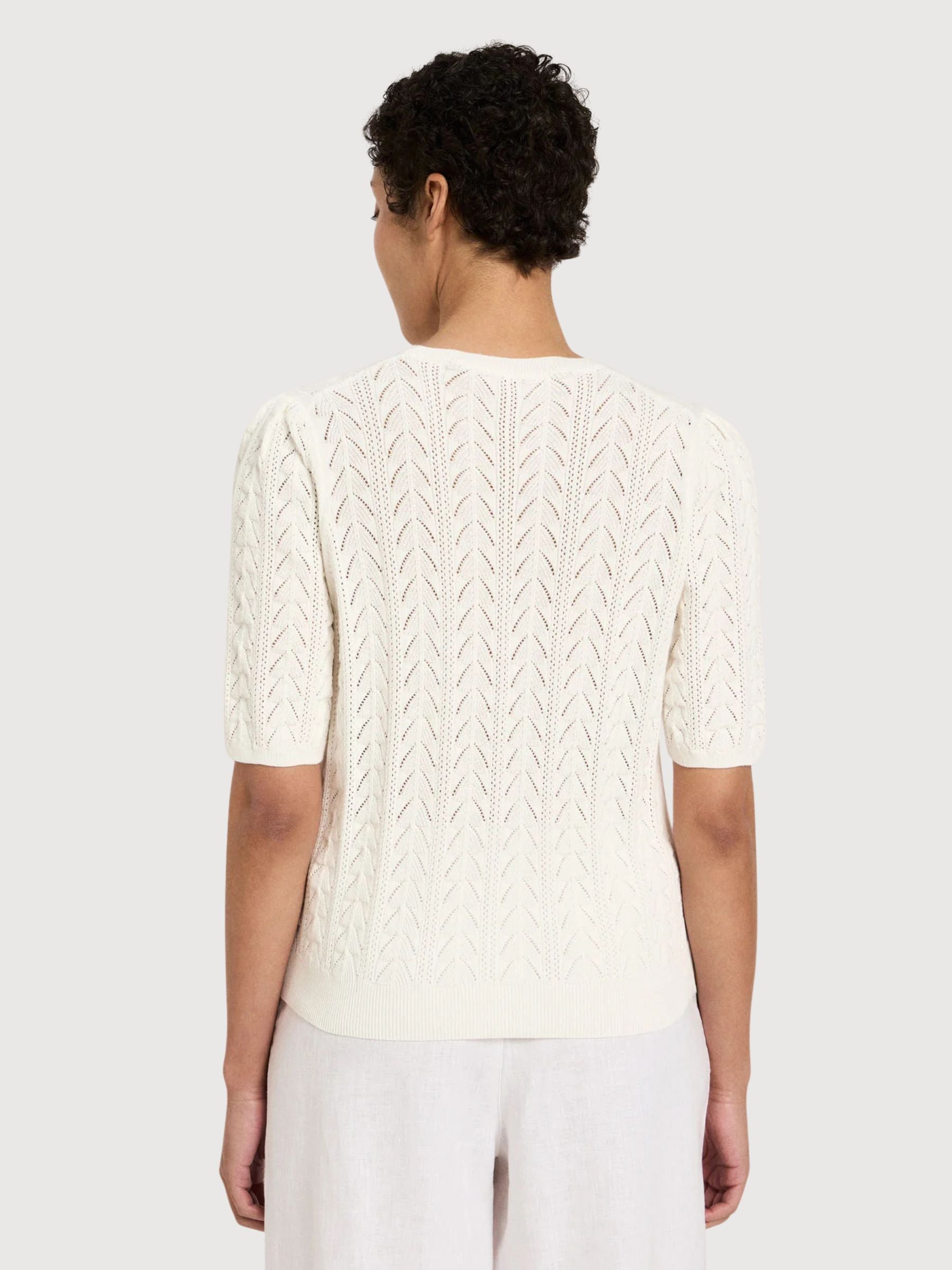 Pullover ShortSleeve OffWhite Gots Cotton | Lanius