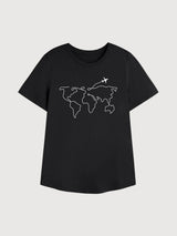 Sara T-shirt Travel Black | Re-Bello