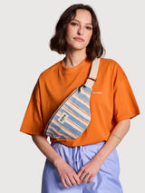 Gürteltasche Olivia Orange-Blau gestreift | Hindbag