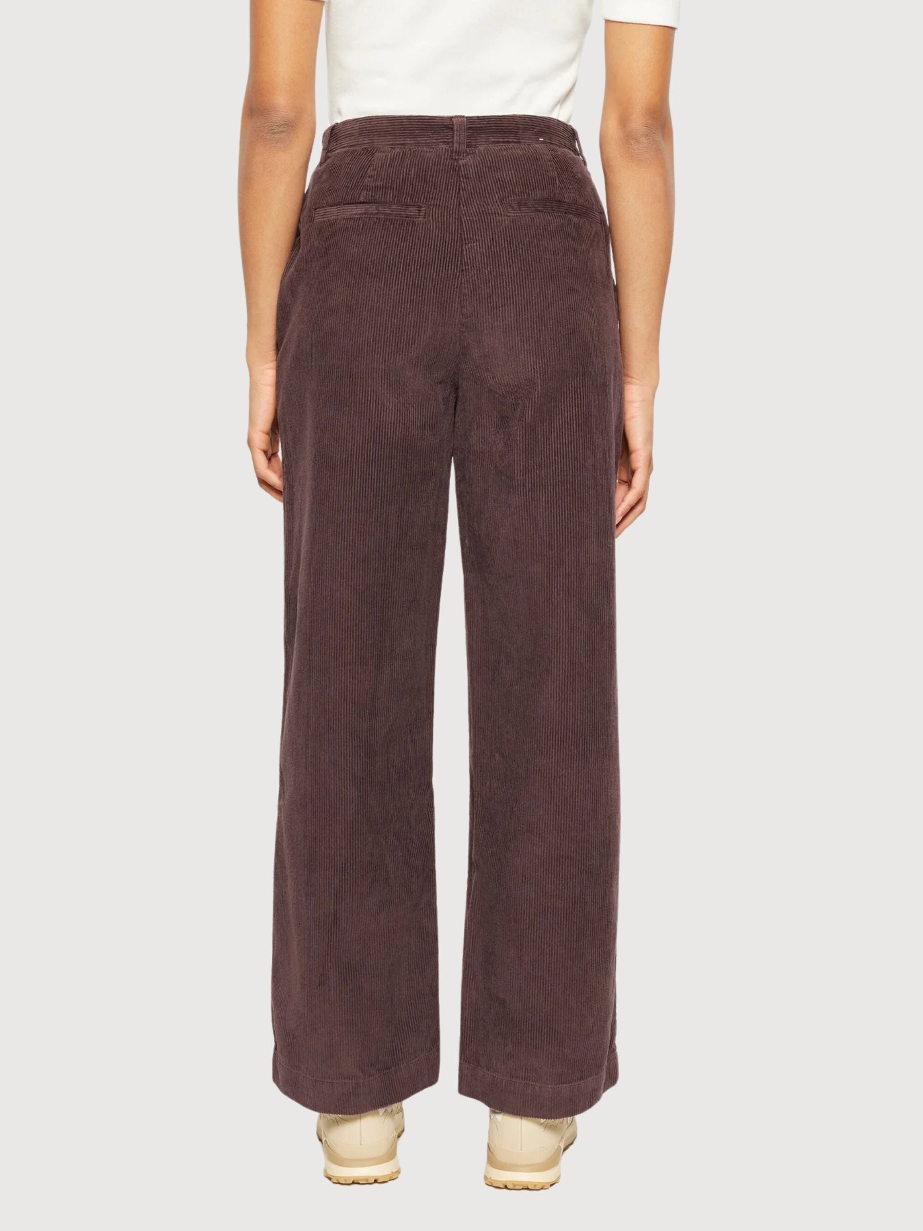 Cord-Hose Braun Wide-Leg Damen | Knowledge Cotton Apparel