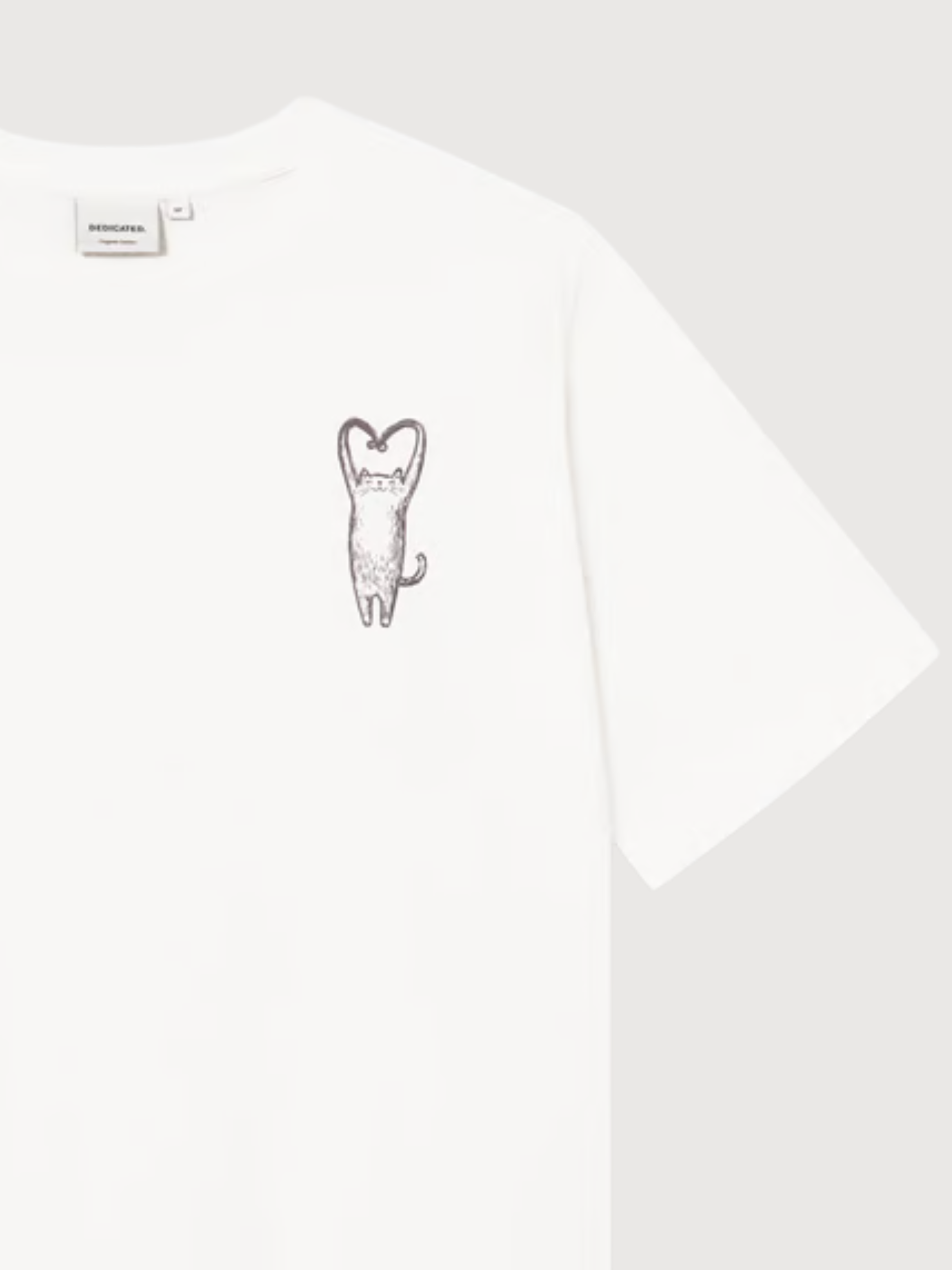 T-shirt Vadstena Heart Cat Off-White | Dedicated